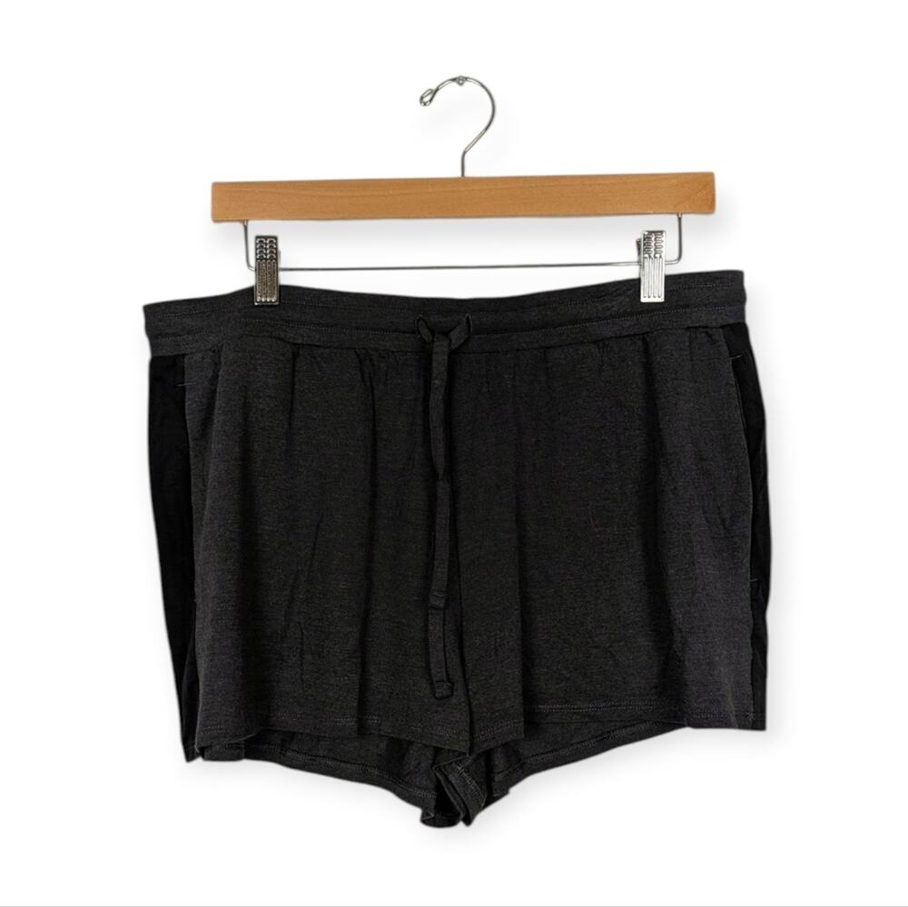 Tommy John Lounge Shorts L Charcoal Heather Double Stripe Soft NWT